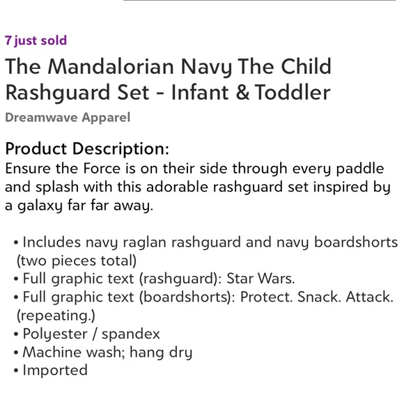 The Mandalorian The Child Star Wars Rashguard Set - Picture 4 of 4